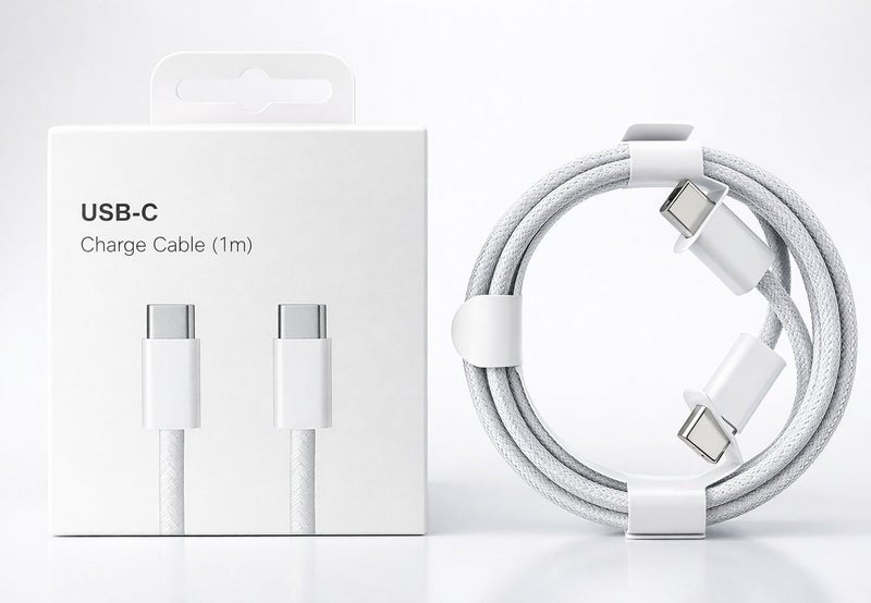 كابل USB-C إلى USB-C مضفر للشحن السريع - Image 1